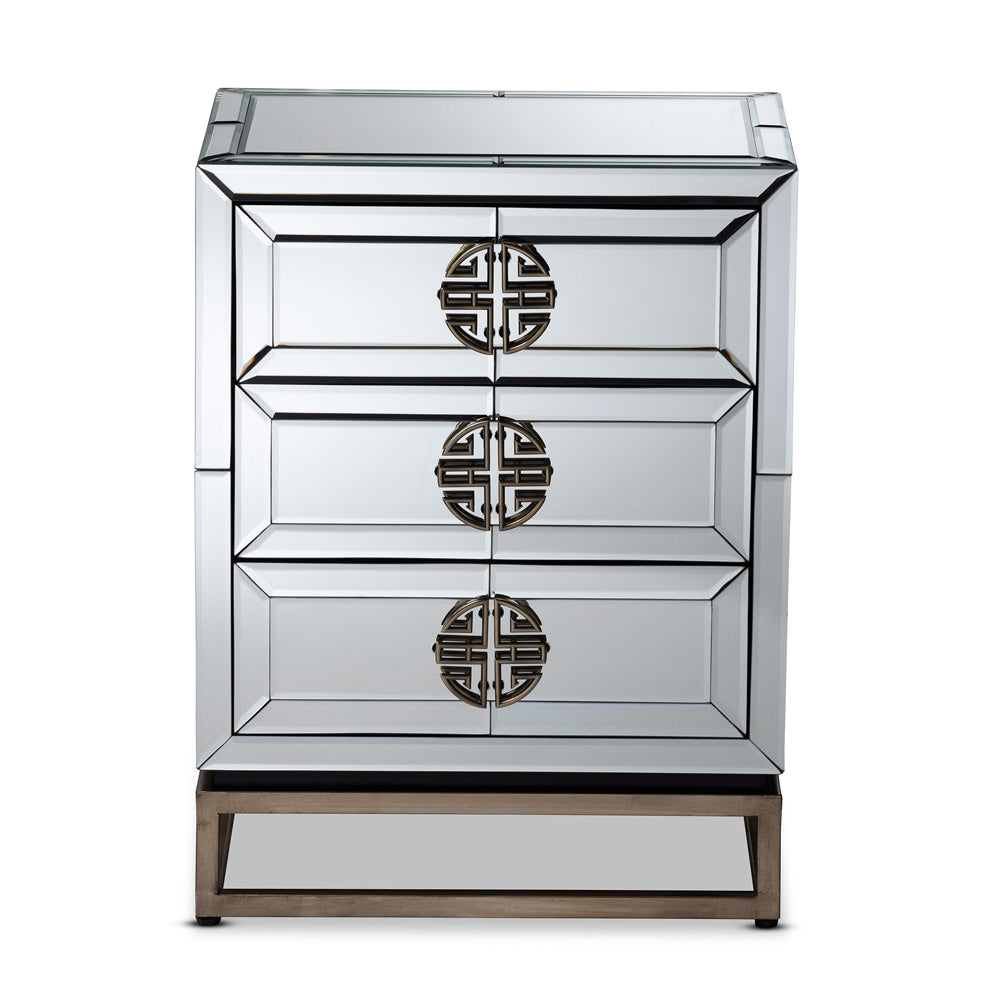 Baxton Studio - Laken End Table in Mirrored/Sliver - RXF-2222-ET view 3