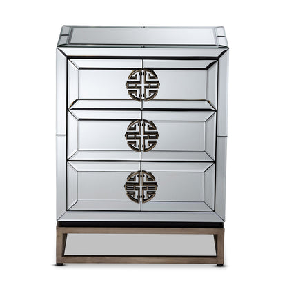 Baxton Studio - Laken End Table in Mirrored/Sliver - RXF-2222-ET view 3