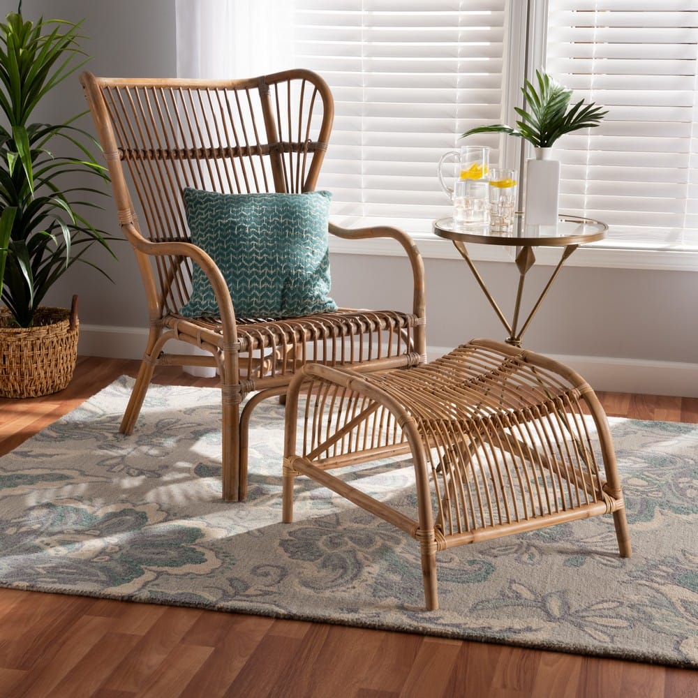 Baxton Studio - Lamaria Living Room Set in Natural Brown - DC9099-Rattan-2PC Set view 7