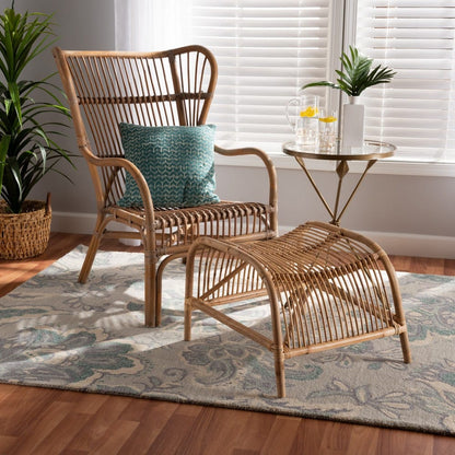 Baxton Studio - Lamaria Living Room Set in Natural Brown - DC9099-Rattan-2PC Set view 7