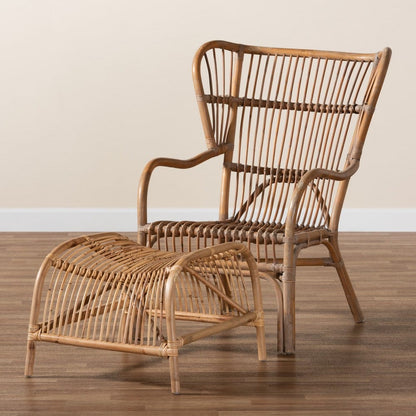 Baxton Studio - Lamaria Living Room Set in Natural Brown - DC9099-Rattan-2PC Set view 8