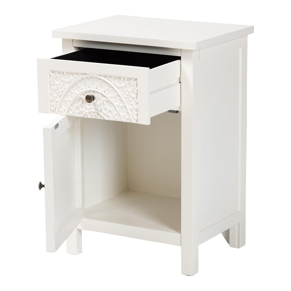 Baxton Studio - Lambert End Table in White - JY20B083-White-ET view 2