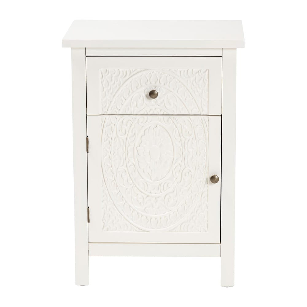 Baxton Studio - Lambert End Table in White - JY20B083-White-ET view 3