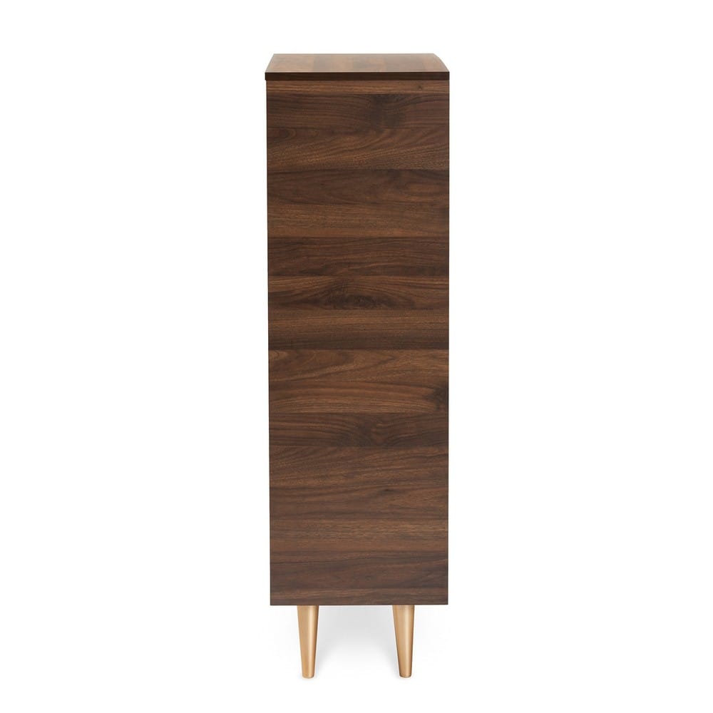Baxton Studio - Landen Shoe Cabinet in Walnut Brown/Gold  - LV10SC10151WI-Columbia/Gold-Shoe Cabinet view 4
