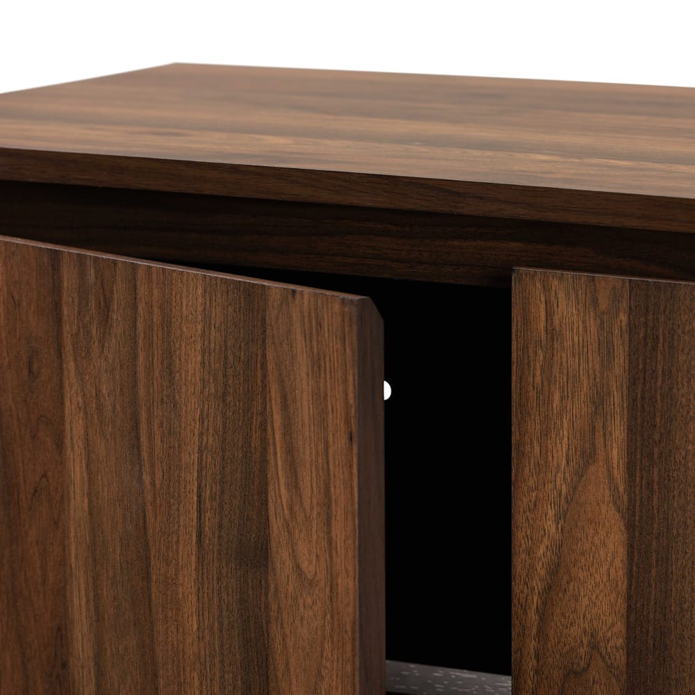 Baxton Studio - Landen Shoe Cabinet in Walnut Brown/Gold  - LV10SC10151WI-Columbia/Gold-Shoe Cabinet view 5