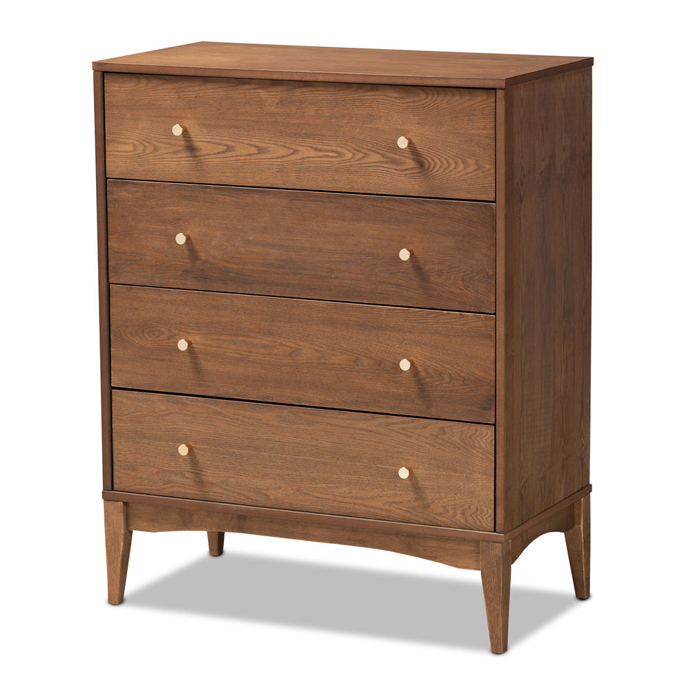 Baxton Studio - Landis Chest in Ash Walnut/Gold - MG9002-Ash Walnut-4DW-Chest view 1