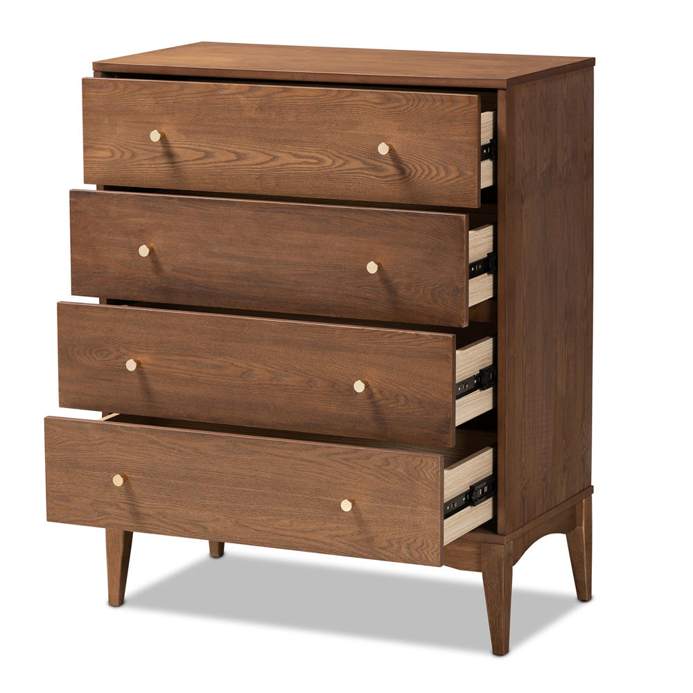 Baxton Studio - Landis Chest in Ash Walnut/Gold - MG9002-Ash Walnut-4DW-Chest view 2