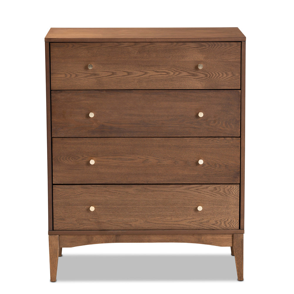 Baxton Studio - Landis Chest in Ash Walnut/Gold - MG9002-Ash Walnut-4DW-Chest view 3