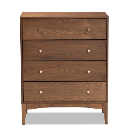 Baxton Studio - Landis Chest in Ash Walnut/Gold - MG9002-Ash Walnut-4DW-Chest view 3