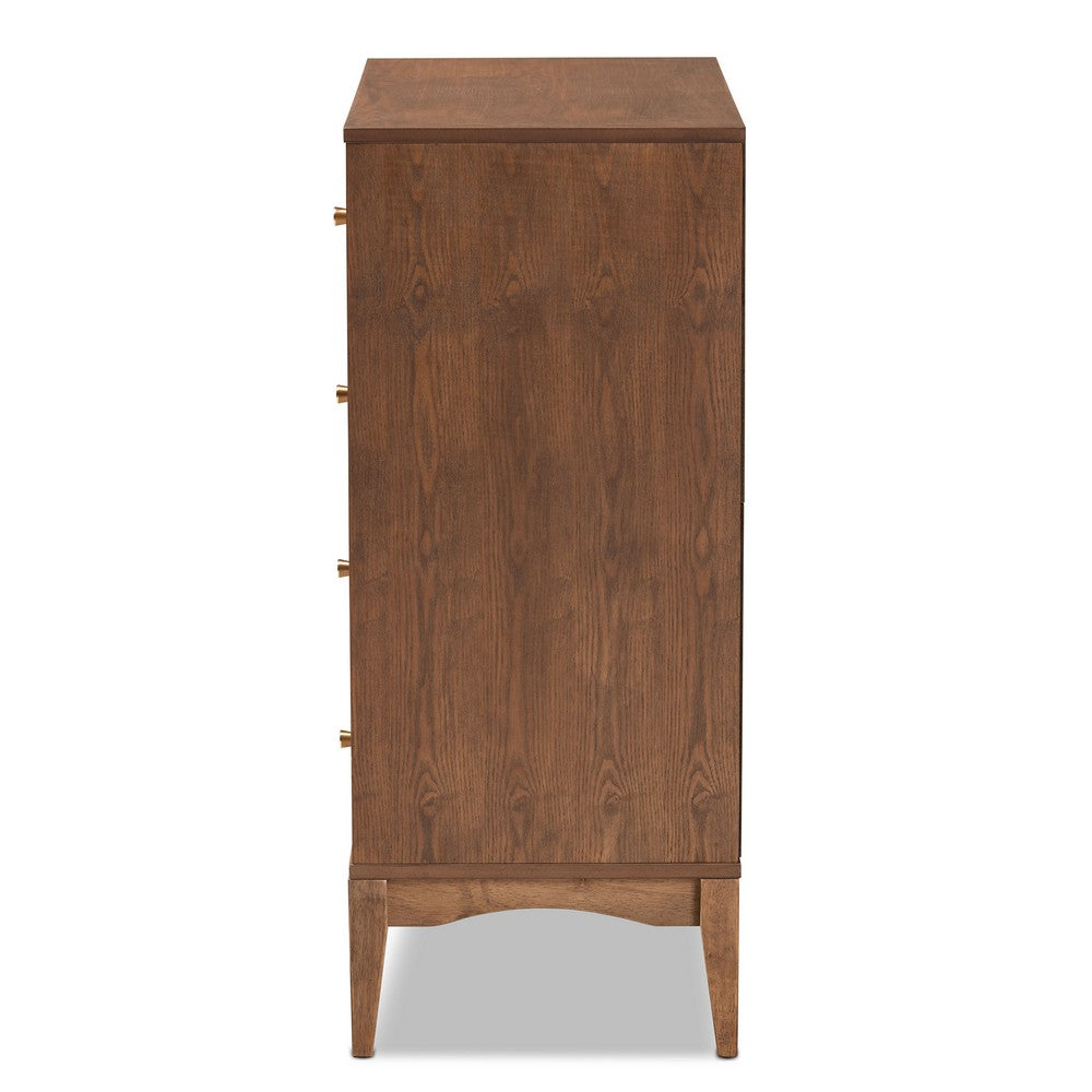 Baxton Studio - Landis Chest in Ash Walnut/Gold - MG9002-Ash Walnut-4DW-Chest view 4
