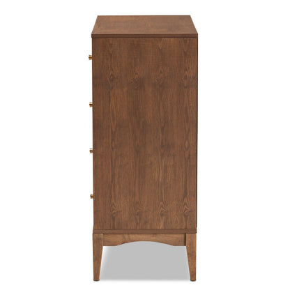 Baxton Studio - Landis Chest in Ash Walnut/Gold - MG9002-Ash Walnut-4DW-Chest view 4