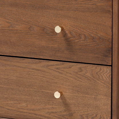 Baxton Studio - Landis Chest in Ash Walnut/Gold - MG9002-Ash Walnut-4DW-Chest view 5