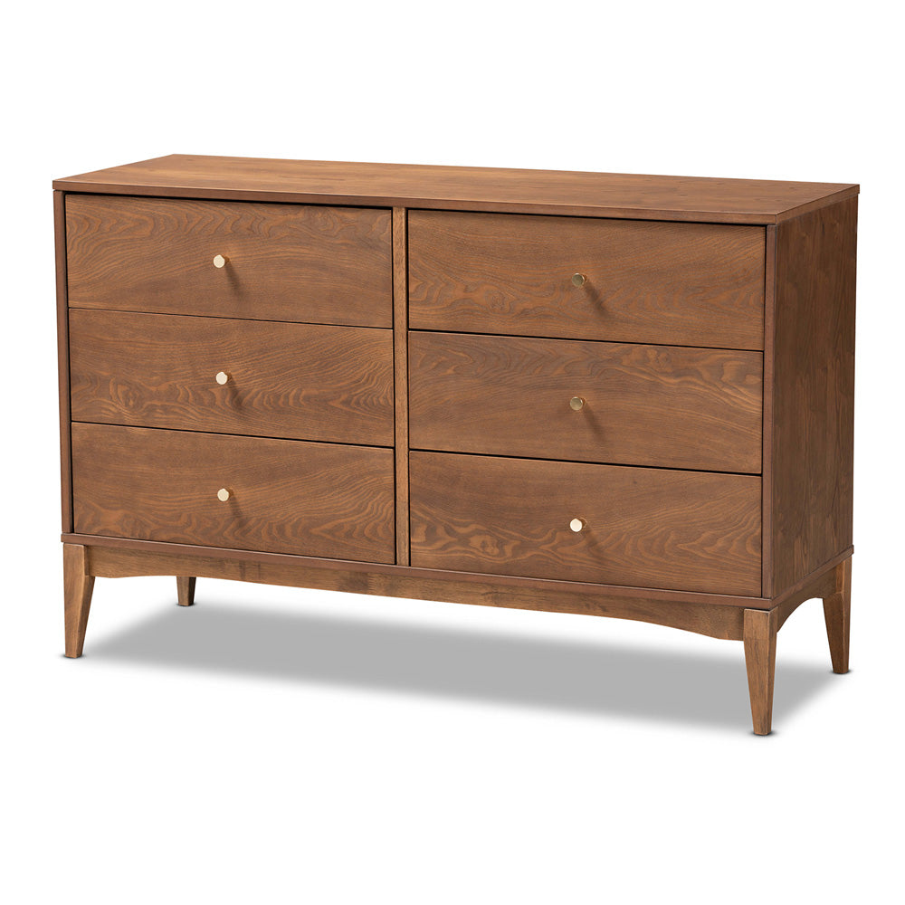 Baxton Studio - Landis Dresser in Ash Walnut/Gold - MG9002-Ash Walnut-6DW-Dresser view 1