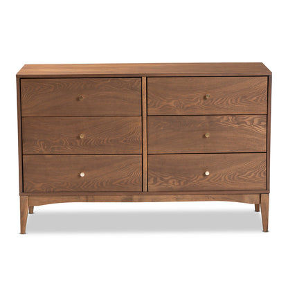 Baxton Studio - Landis Dresser in Ash Walnut/Gold - MG9002-Ash Walnut-6DW-Dresser view 3