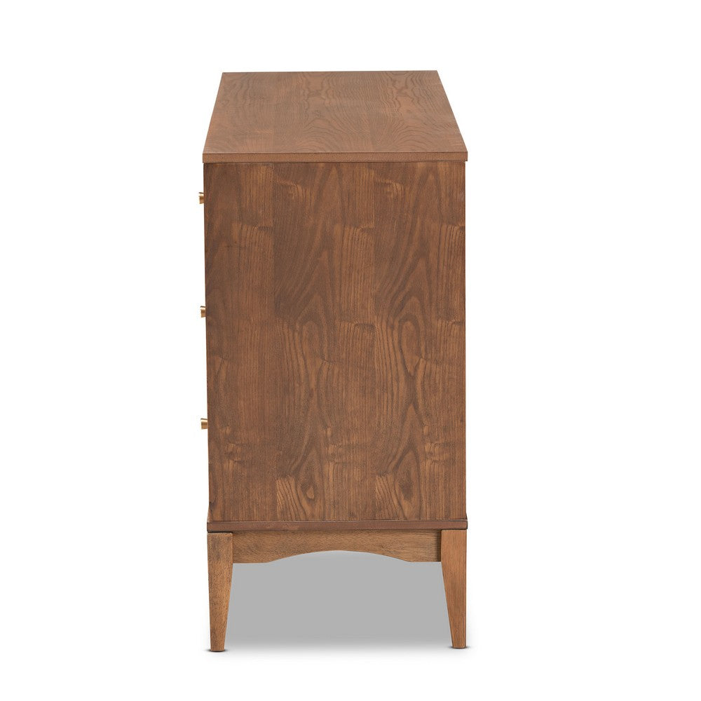 Baxton Studio - Landis Dresser in Ash Walnut/Gold - MG9002-Ash Walnut-6DW-Dresser view 4