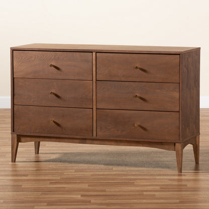Baxton Studio - Landis Dresser in Ash Walnut/Gold - MG9002-Ash Walnut-6DW-Dresser view 9