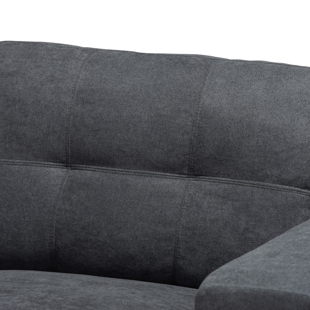 Baxton Studio - Langley Sectional Sofa in Dark Grey - J099C-Dark Grey-LFC view 2