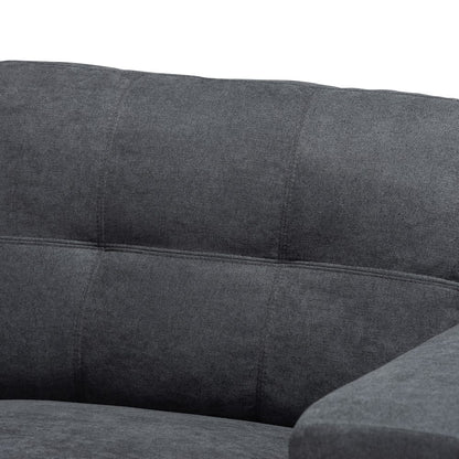 Baxton Studio - Langley Sectional Sofa in Dark Grey - J099C-Dark Grey-LFC view 2