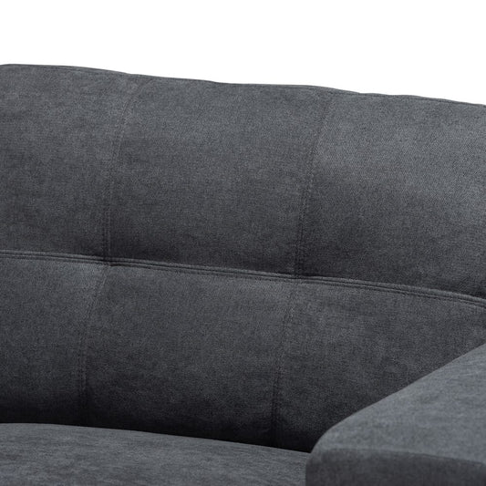 Baxton Studio - Langley Sectional Sofa in Dark Grey - J099C-Dark Grey-LFC view 2