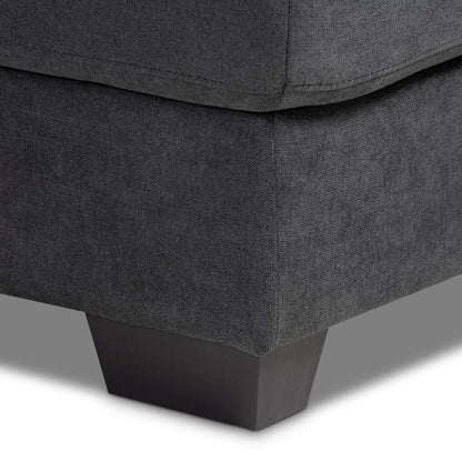 Baxton Studio - Langley Sectional Sofa in Dark Grey - J099C-Dark Grey-LFC view 3