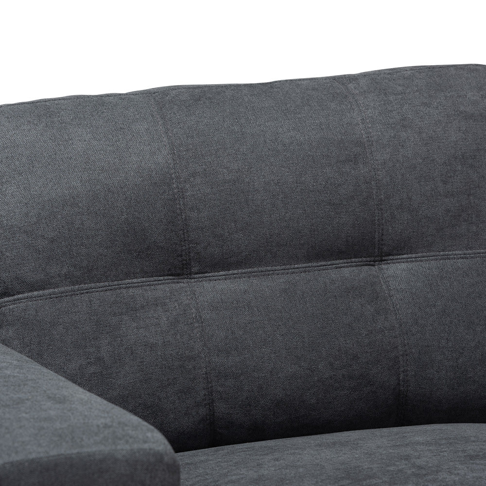 Baxton Studio - Langley Sectional Sofa in Dark Grey - J099C-Dark Grey-RFC view 2