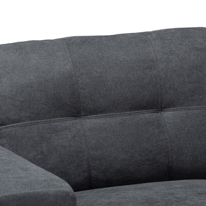 Baxton Studio - Langley Sectional Sofa in Dark Grey - J099C-Dark Grey-RFC view 2
