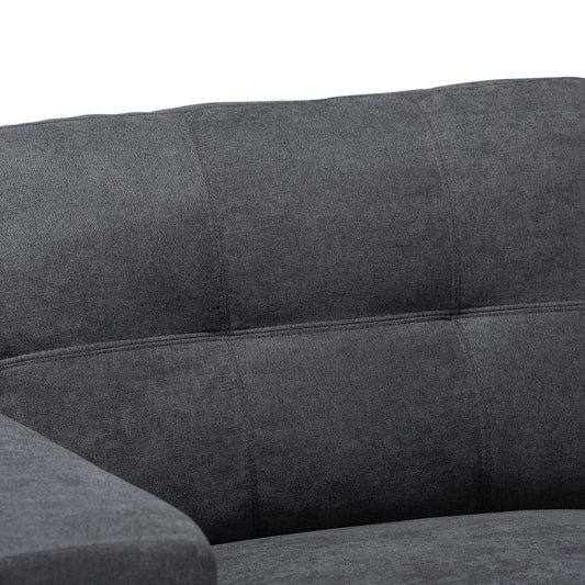 Baxton Studio - Langley Sectional Sofa in Dark Grey - J099C-Dark Grey-RFC view 2