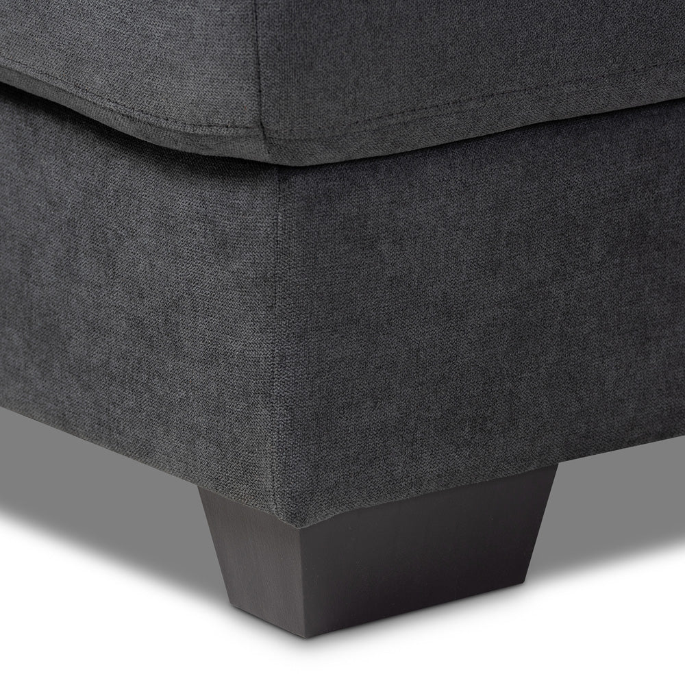 Baxton Studio - Langley Sectional Sofa in Dark Grey - J099C-Dark Grey-RFC view 3