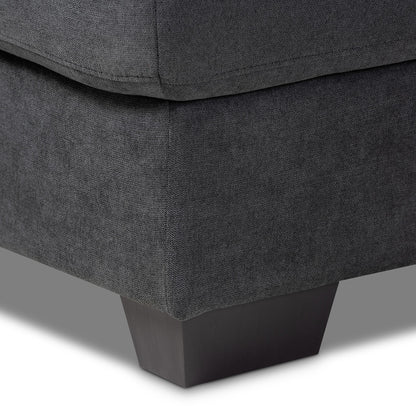 Baxton Studio - Langley Sectional Sofa in Dark Grey - J099C-Dark Grey-RFC view 3