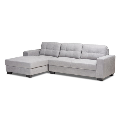 Baxton Studio - Langley Sectional Sofa in Light Grey - J099C-Light Grey-LFC view 1