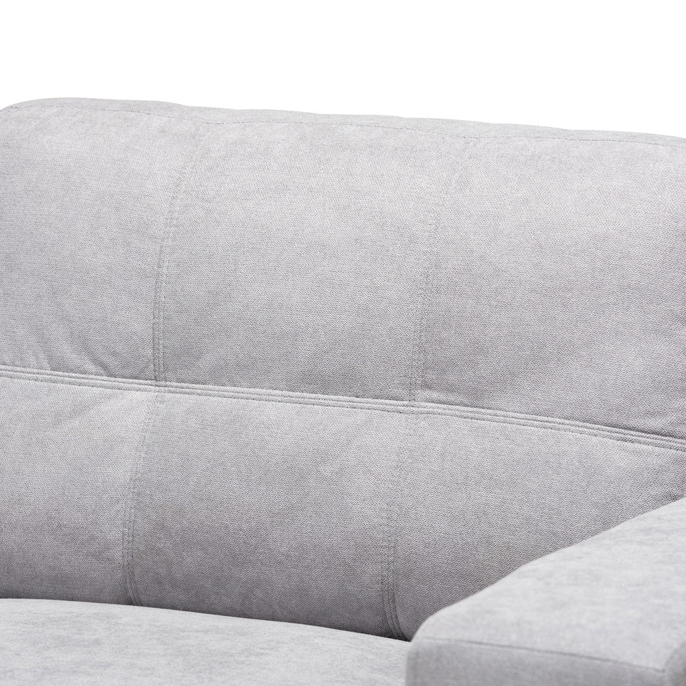 Baxton Studio - Langley Sectional Sofa in Light Grey - J099C-Light Grey-LFC view 2