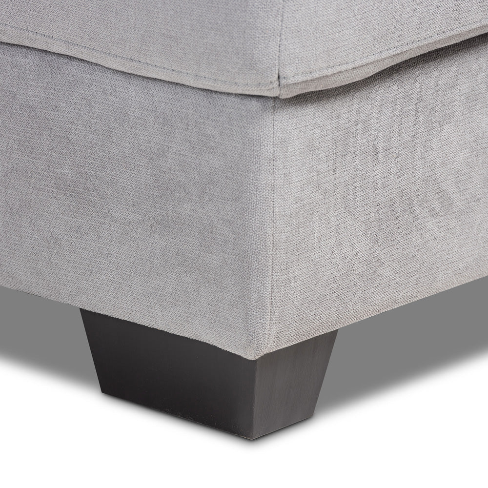 Baxton Studio - Langley Sectional Sofa in Light Grey - J099C-Light Grey-LFC view 3