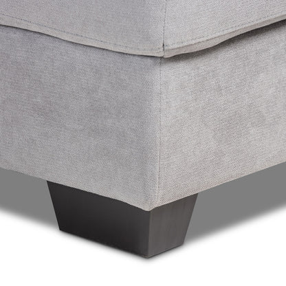Baxton Studio - Langley Sectional Sofa in Light Grey - J099C-Light Grey-LFC view 3