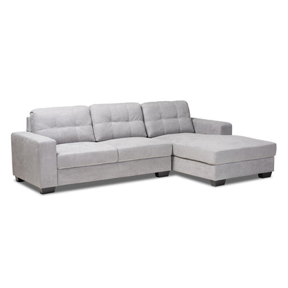 Baxton Studio - Langley Sectional Sofa in Light Grey - J099C-Light Grey-RFC view 1