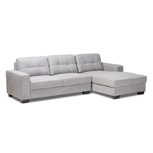 Baxton Studio - Langley Sectional Sofa in Light Grey - J099C-Light Grey-RFC view 1