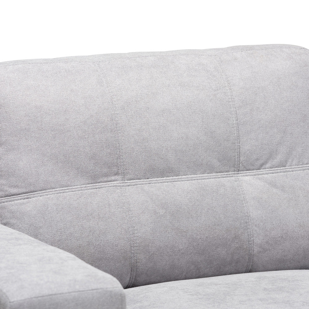 Baxton Studio - Langley Sectional Sofa in Light Grey - J099C-Light Grey-RFC view 2