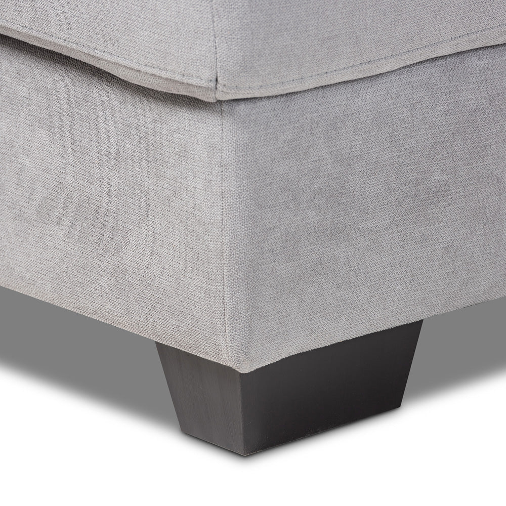 Baxton Studio - Langley Sectional Sofa in Light Grey - J099C-Light Grey-RFC view 3