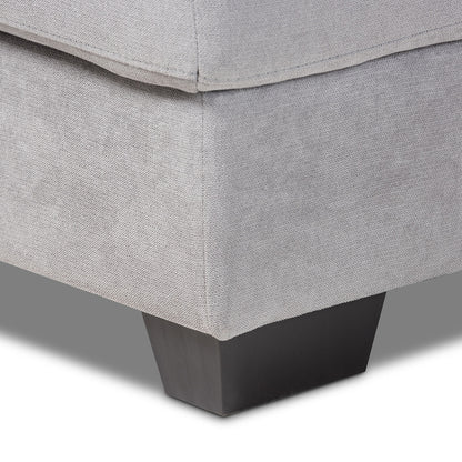 Baxton Studio - Langley Sectional Sofa in Light Grey - J099C-Light Grey-RFC view 3