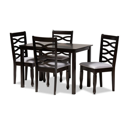 Baxton Studio - Lanier Dining Set in Gray/Espresso - RH318C-Grey/Dark Brown-5PC Dining Set view 1
