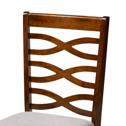 Baxton Studio - Lanier Dining Set in Grey/Walnut Brown  - RH318C-Grey/Walnut-5PC Dining Set view 5