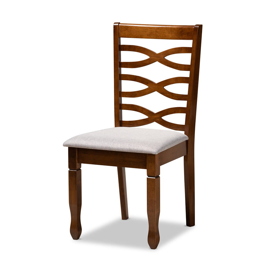 Baxton Studio - Lanier Dining Set in Grey/Walnut Brown - RH318C-Grey/Walnut-7PC Dining Set view 2