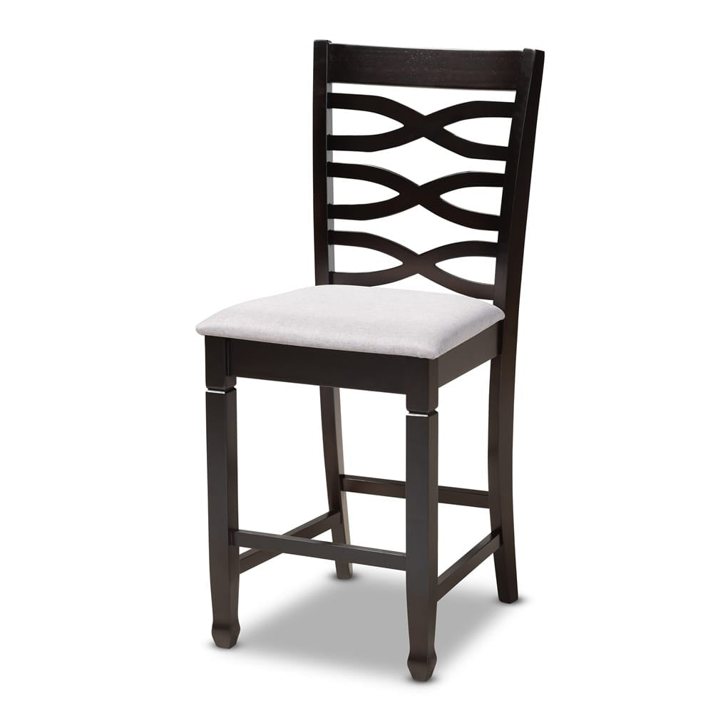 Baxton Studio - Lanier Pub Set in Gray/Espresso - RH318P-Grey/Dark Brown-5PC Pub Set view 2