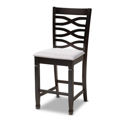 Baxton Studio - Lanier Pub Set in Gray/Espresso - RH318P-Grey/Dark Brown-5PC Pub Set view 2