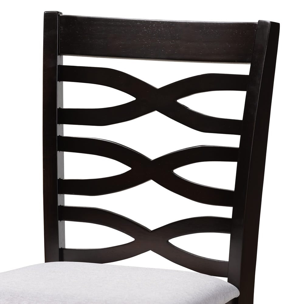Baxton Studio - Lanier Pub Set in Gray/Espresso - RH318P-Grey/Dark Brown-5PC Pub Set view 4