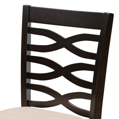 Baxton Studio - Lanier Set of 2 Counter Stools in Sand Brown/Espresso - RH318P-Sand/Dark Brown-PC view 4