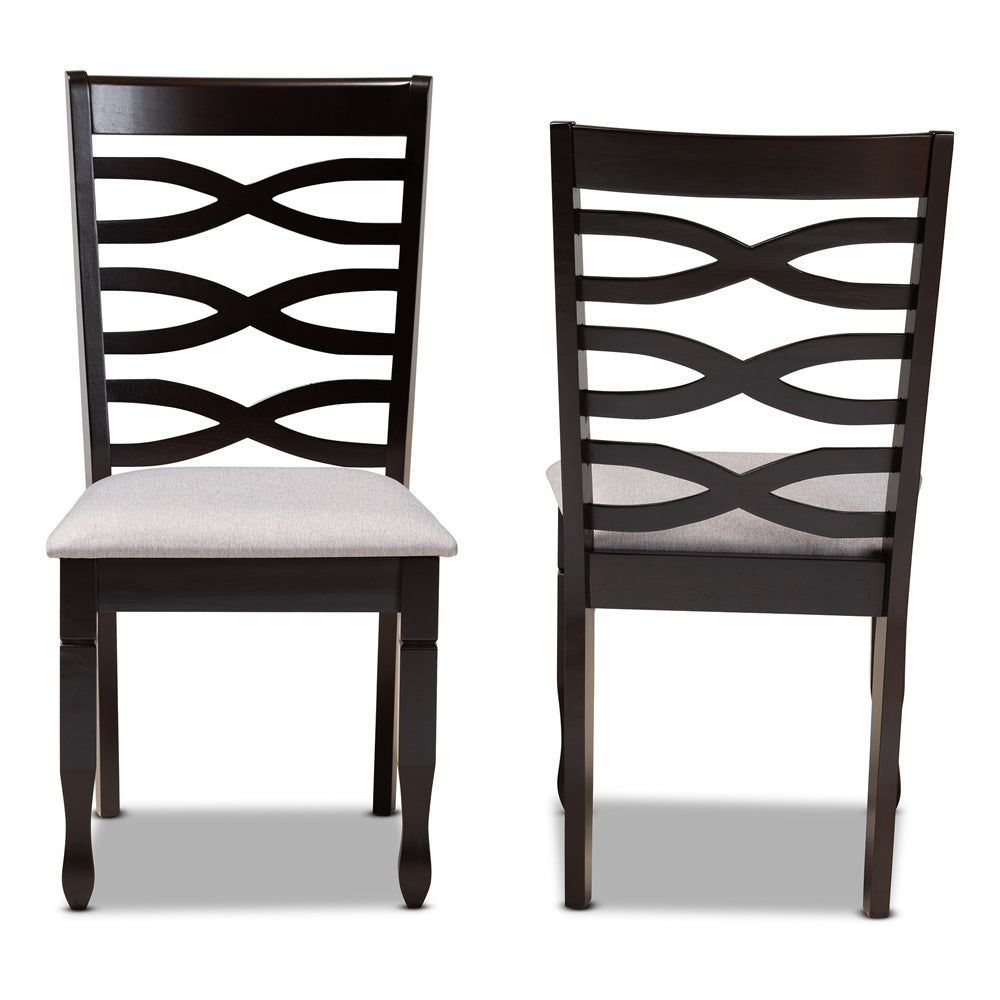 Baxton Studio - Lanier Set of 2 Dining Chairs in Grey/Dark Brown - RH318C-Grey/Dark Brown-DC-2PK view 2
