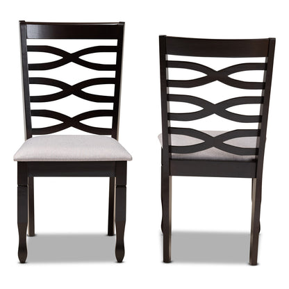 Baxton Studio - Lanier Set of 2 Dining Chairs in Grey/Dark Brown - RH318C-Grey/Dark Brown-DC-2PK view 2