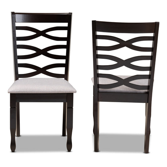 Baxton Studio - Lanier Set of 2 Dining Chairs in Grey/Dark Brown - RH318C-Grey/Dark Brown-DC-2PK view 2