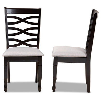 Baxton Studio - Lanier Set of 2 Dining Chairs in Grey/Dark Brown - RH318C-Grey/Dark Brown-DC-2PK view 3