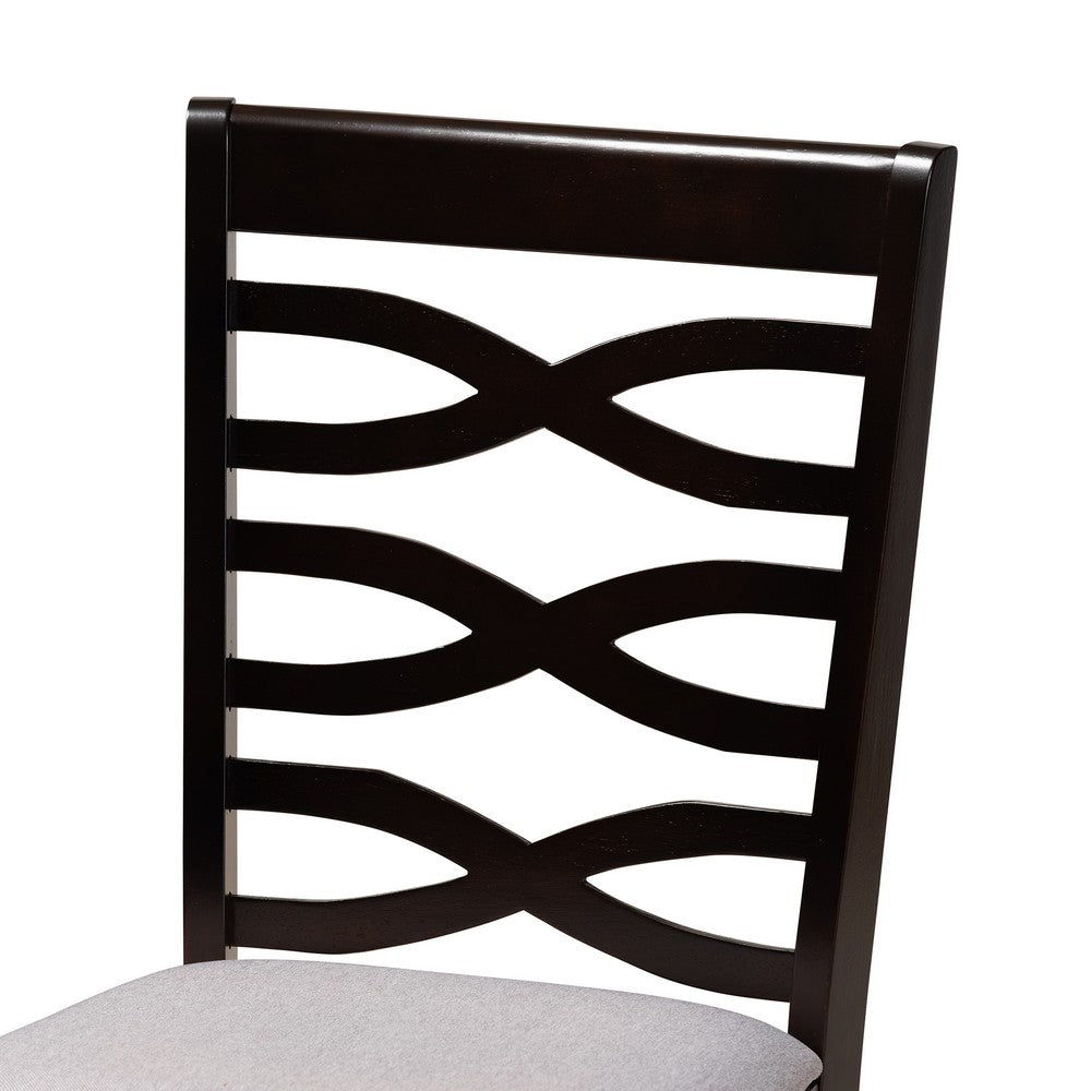 Baxton Studio - Lanier Set of 2 Dining Chairs in Grey/Dark Brown - RH318C-Grey/Dark Brown-DC-2PK view 4